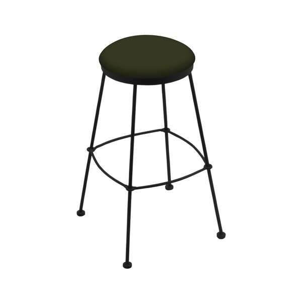 25" Stationary Counter Stool, Black Wrinkle, Canter Pine Seat
